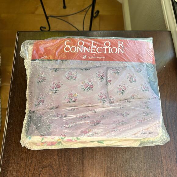 Vintage West Point Pepperell Double 4 piece Set  Floral Country Charm rose Ann - Picture 1 of 10